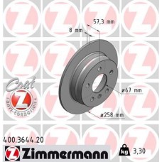 400.3644.20 ZIMMERMANN Гальмівний диск