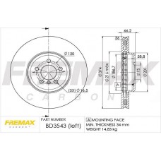 BD-3543 FREMAX Гальмівний диск