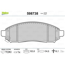 598738 VALEO Комплект гальмівних колодок дисковий гальм