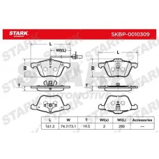 SKBP-0010309 Stark Комплект гальмівних колодок дисковий гальм
