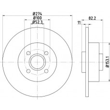 8DD 355 112-211 HELLA Гальмівний диск