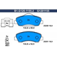 B1.G120-1155.2 GALFER КомплеК т гальмівних колодок, дискове гальмо