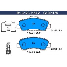 B1.G120-1155.2 GALFER КомплеК т гальмівних колодок, дискове гальмо