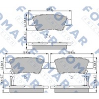 FO 874281 FOMAR Friction Комплект гальмівних колодок дисковий гальм