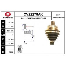 CV22278AK EAI Шарнирный комплект, Привідний вал