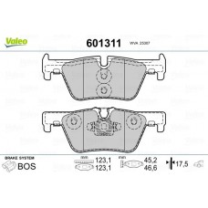 601311 VALEO КомплеК т гальмівних колодок, дискове гальмо
