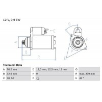 0 986 019 890 BOSCH Стартер