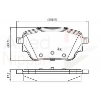 ADB02864 COMLINE КомплеК т гальмівних колодок, дискове гальмо