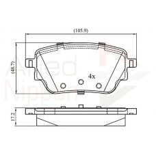 ADB02864 COMLINE КомплеК т гальмівних колодок, дискове гальмо