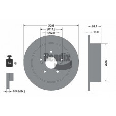 BDS1807 BENDIX Braking Гальмівний диск