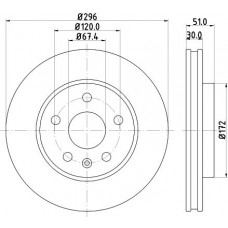 8DD 355 116-031 HELLA Гальмівний диск