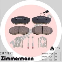 23917.195.2 ZIMMERMANN Комплект гальмівних колодок дисковий гальм