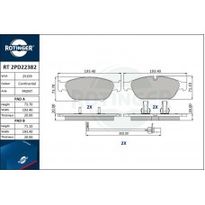 RT 2PD22382 ROTINGER Комплект гальмівних колодок дисковий гальм