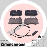 21471.175.2 ZIMMERMANN Комплект гальмівних колодок дисковий гальм