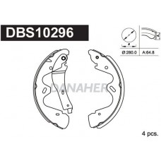 DBS10296 DANAHER Комплект гальмівних колодок