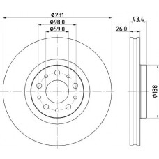 8DD 355 132-131 HELLA Гальмівний диск