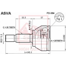FD-354 ASVA Шарнирный комплект, Привідний вал
