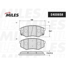 E400658 MILES Комплект гальмівних колодок дисковий гальм