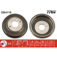 DB4118 TRW Гальмівний барабан