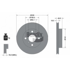 BDS1102 BENDIX Braking Гальмівний диск