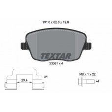 2358101 TEXTAR Комплект гальмівних колодок дисковий гальм