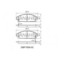 DBP1659-02 DANAHER Комплект гальмівних колодок дисковий гальм