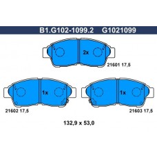 B1.G102-1099.2 GALFER Комплект гальмівних колодок дисковий гальм