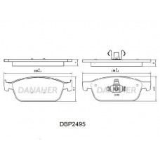 DBP2495 DANAHER Комплект гальмівних колодок дисковий гальм