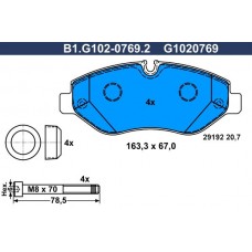 B1.G102-0769.2 GALFER КомплеК т гальмівних колодок, дискове гальмо