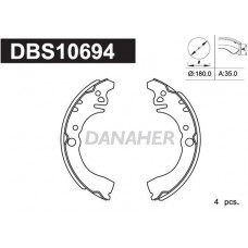 DBS10694 DANAHER Комплект гальмівних колодок