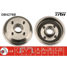 DB4276B TRW Гальмівний барабан
