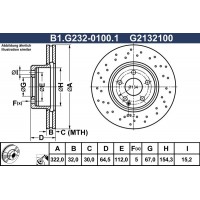 B1.G232-0100.1 GALFER Гальмівний диск