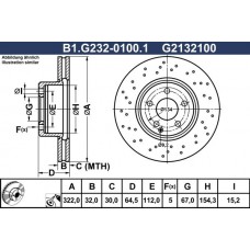 B1.G232-0100.1 GALFER Гальмівний диск