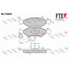 BL1146A2 FTE КомплеК т гальмівних колодок, дискове гальмо