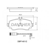 DBP1401/2 DANAHER Комплект гальмівних колодок дисковий гальм