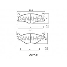DBP421 DANAHER Комплект гальмівних колодок дисковий гальм
