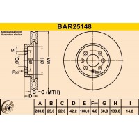 BAR25148 BARUM Гальмівний диск