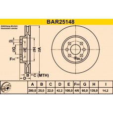 BAR25148 BARUM Гальмівний диск
