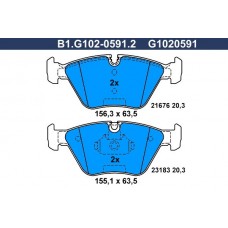 B1.G102-0591.2 GALFER Комплект гальмівних колодок дисковий гальм