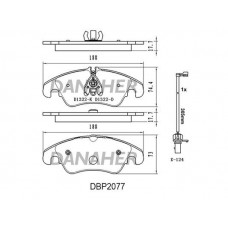 DBP2077 DANAHER Комплект гальмівних колодок дисковий гальм