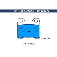 B1.G102-0272.2 GALFER Комплект гальмівних колодок дисковий гальм