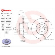 09.A235.20 BREMBO Гальмівний диск