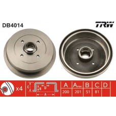 DB4014 TRW Гальмівний барабан