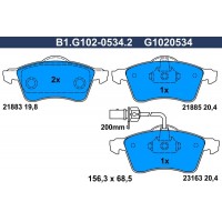 B1.G102-0534.2 GALFER Комплект гальмівних колодок дисковий гальм