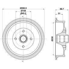 MBD069 MINTEX Гальмівний барабан