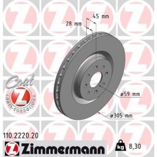 110.2220.20 ZIMMERMANN Гальмівний диск