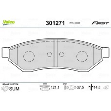 301271 VALEO Комплект гальмівних колодок дисковий гальм