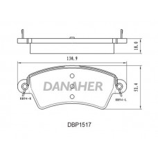 DBP1517 DANAHER Комплект гальмівних колодок дисковий гальм