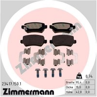 23417.150.1 ZIMMERMANN Комплект гальмівних колодок дисковий гальм