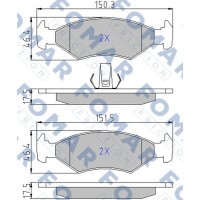 FO 633681 FOMAR Friction Комплект гальмівних колодок дисковий гальм